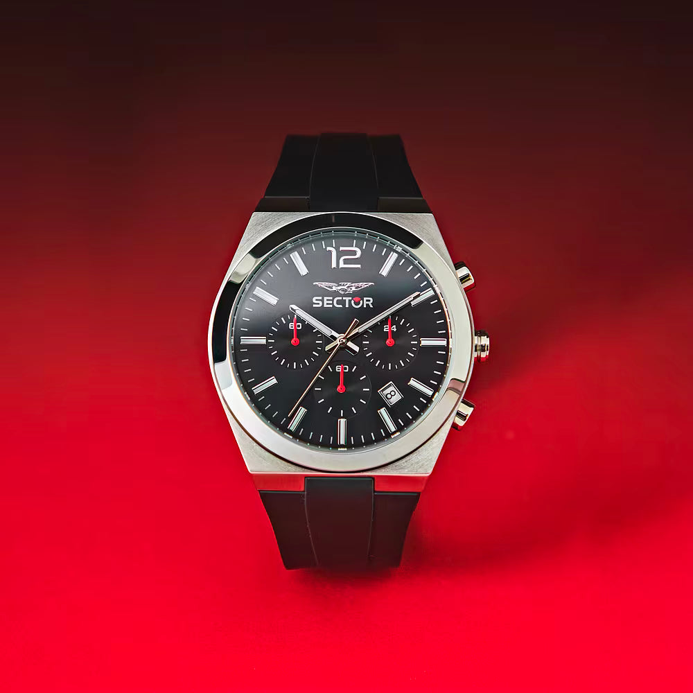 Orologio Sector C300 Chrono 42 Mm Cinturino Gomma Nera
