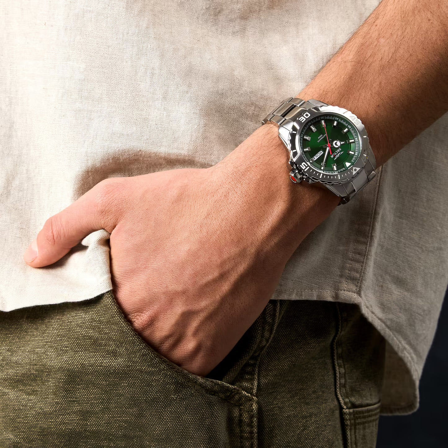 Orologio Sector Legend Automatico 43 mm Acciaio Braccialato Verde
