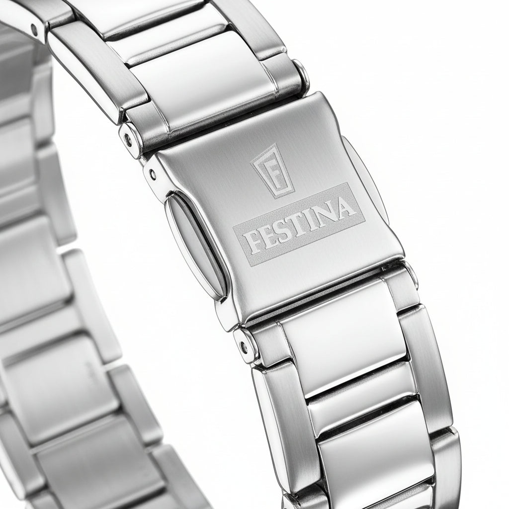 Orologio Festina Boyfriend Chrono Lady Strass 38 Mm Acciaio Braccialato Madreperla