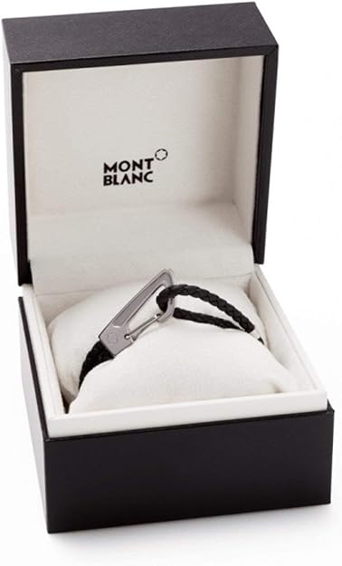 Bracciale Montblanc Mens Accessoires Pelle Nera Chiusura Acciaio