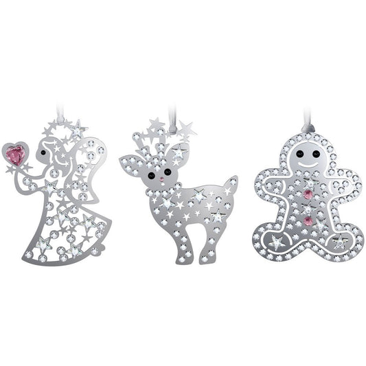 Set Decorazioni Natalizie Swarovski Angelo, Renna, Omino di Pan di Zenzero
