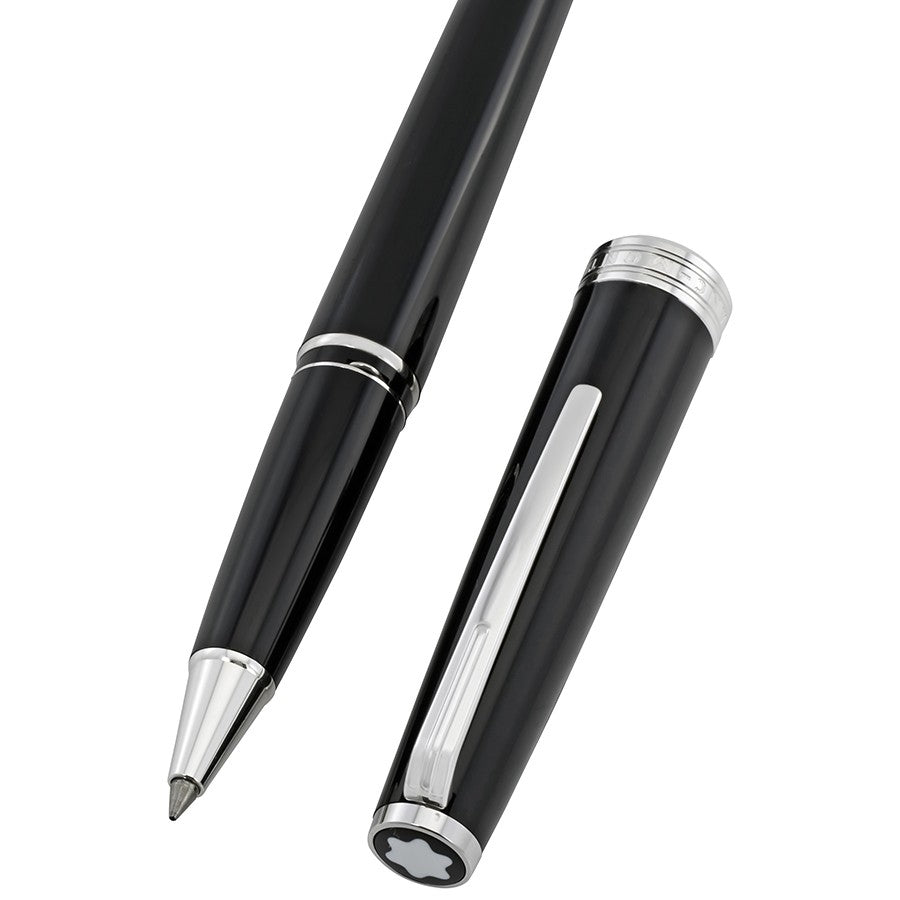 Set Regalo Montblanc Penna Pix Resina Nera e Portacarte Di Credito Pelle Nera