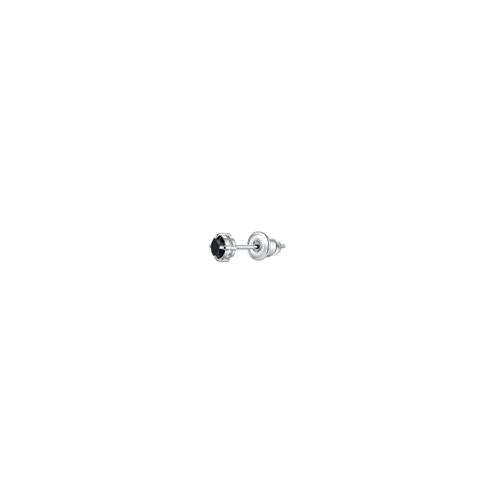 Monorecchino a Lobo Luca Barra Punto Luce Acciaio Zircone Nero