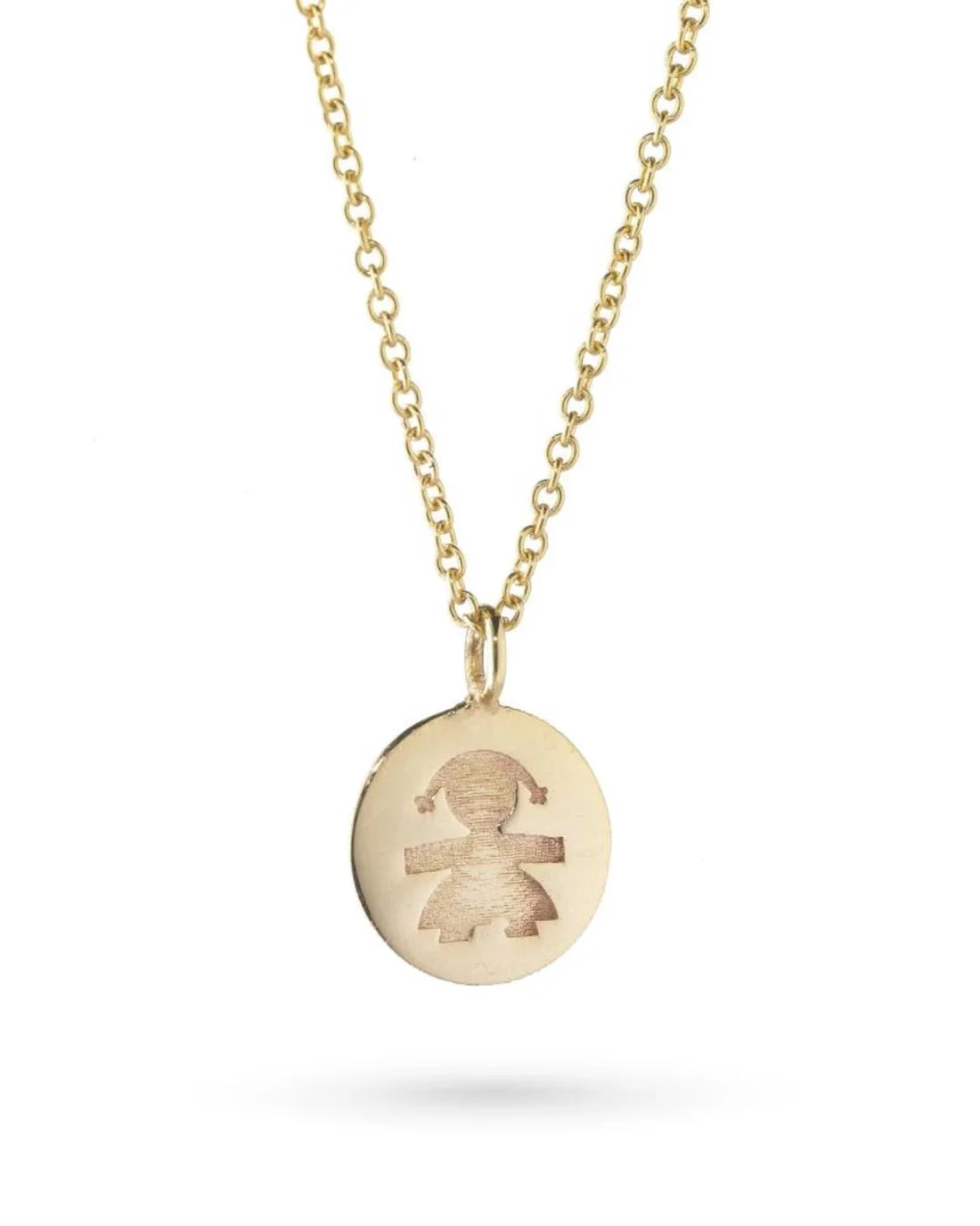 Collana Lebebé Le Coccole Con Medaglietta Bimba Oro Giallo 9 Kt