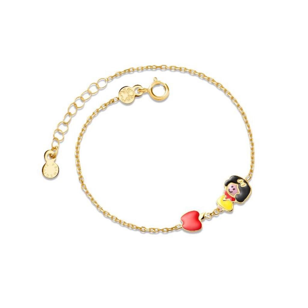 Bracciale lebebé PrimeGioie Fiabe Oro 9 Kt Biancaneve Mela