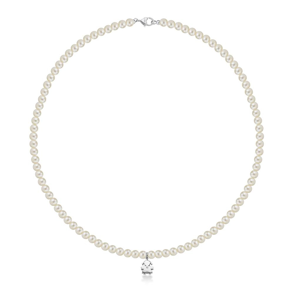 Collana Lebebé Le Perle Filo Chiusura Ob Pendente Bimba Ob Diamante