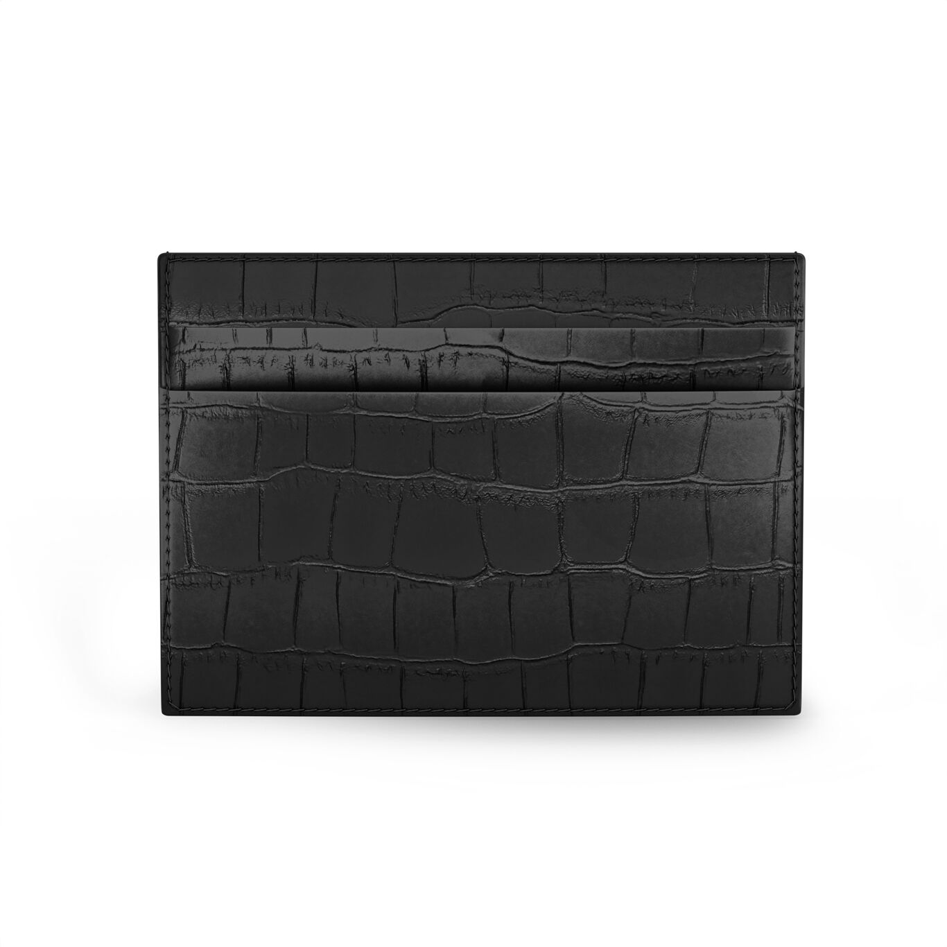 Portacarte Giovanni Raspini Pelle Croco Nera