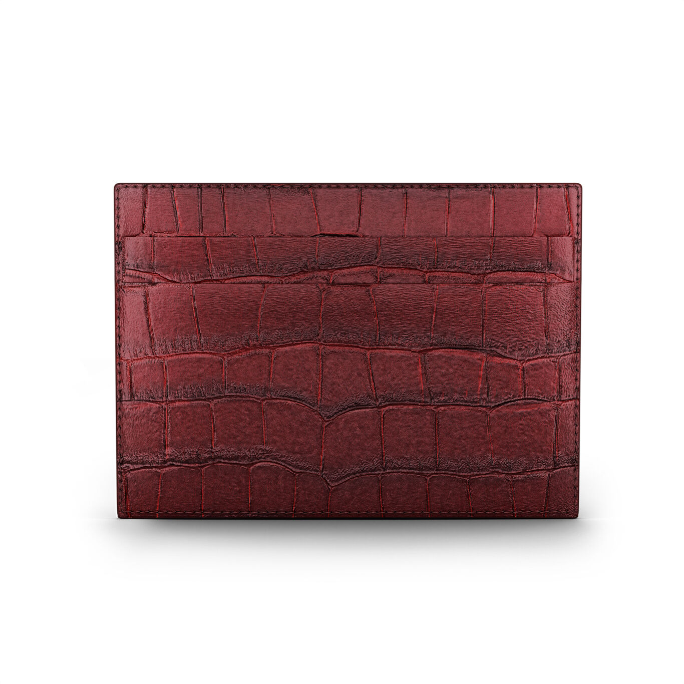 Portacarte Giovanni Raspini Pelle Croco Borgogna
