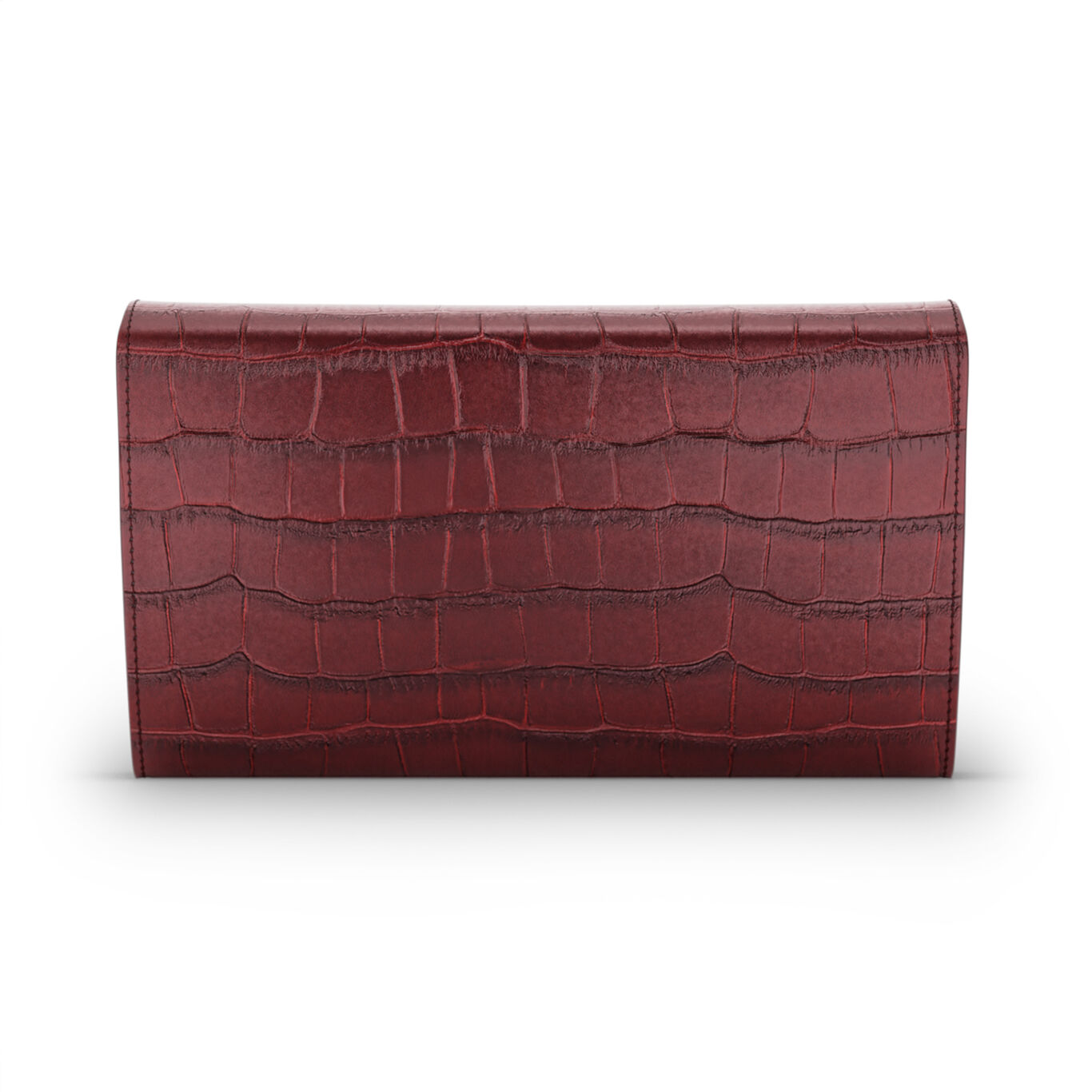 Portafogli Giovanni Raspini Continental Jungle Pelle Croco Borgogna