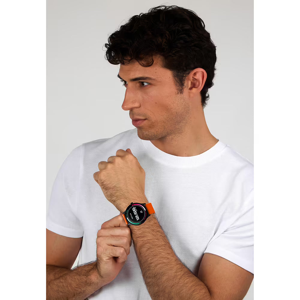 Smartwatch Sector S-06 Smart Digital Tondo Cassa Nera Cinturino Silicone Arancione