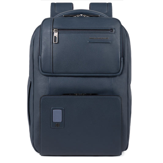 Zaini Piquadro Zaino Porta Pc Ipad In Pelle Blu