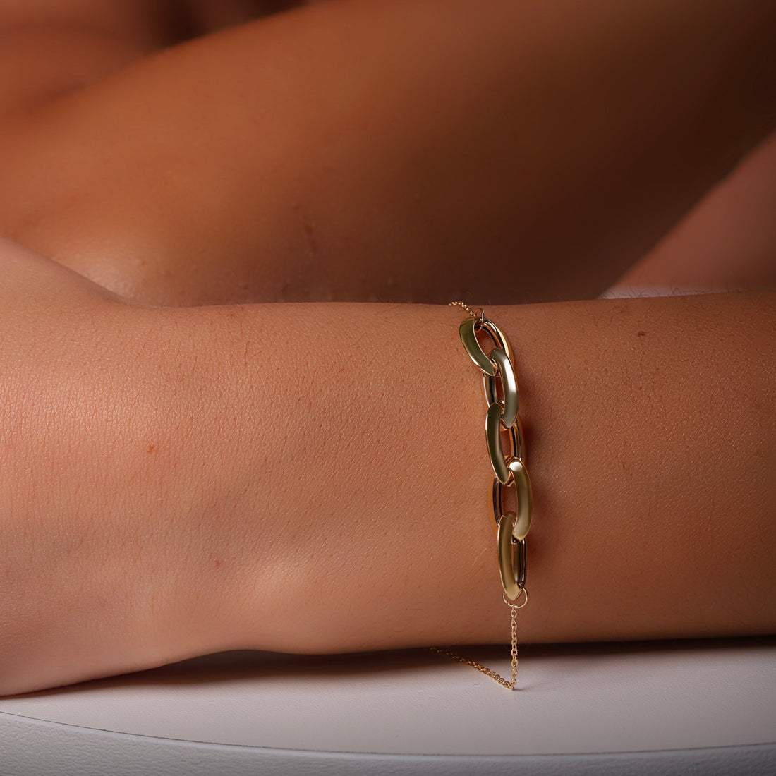 Bracciale Dana Anima Aurea Oro Giallo 9 Kt 5 Ovali Intrecciati