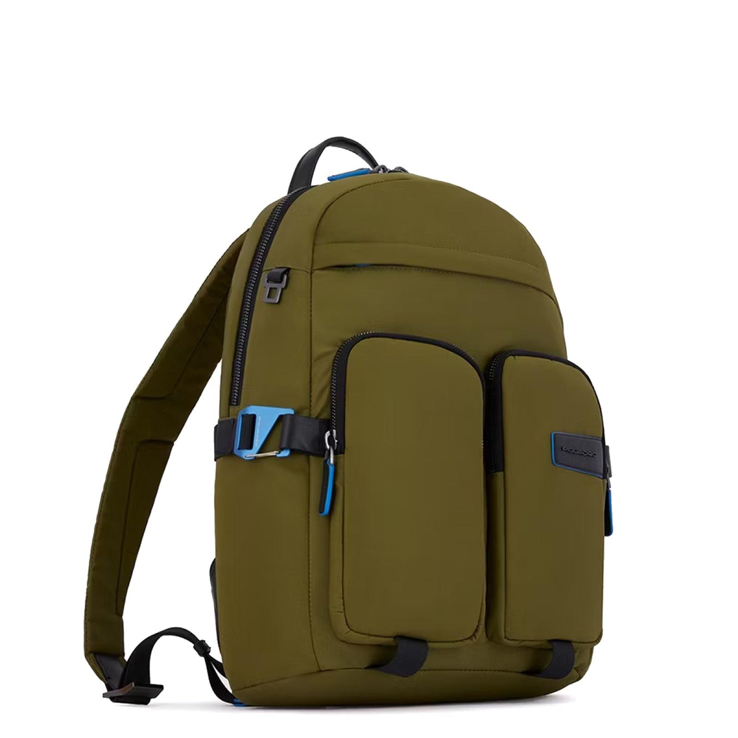 Zaini Piquadro Zaino Porta Pc Ipad In Nylon Inserto Pelle Verde