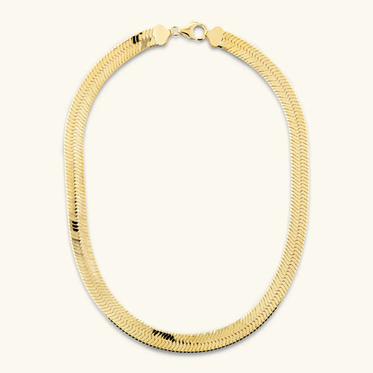 Collana Etrusca Lega Golden Placcata Oro 18 Kt Maxi Maglia Snake