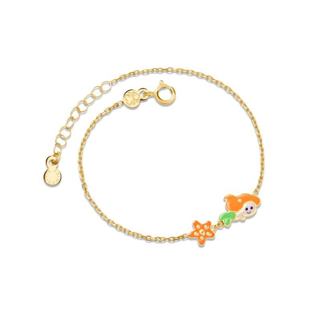 Bracciale lebebé PrimeGioie Fiabe Oro 9 Kt Sirenetta Stella Marina