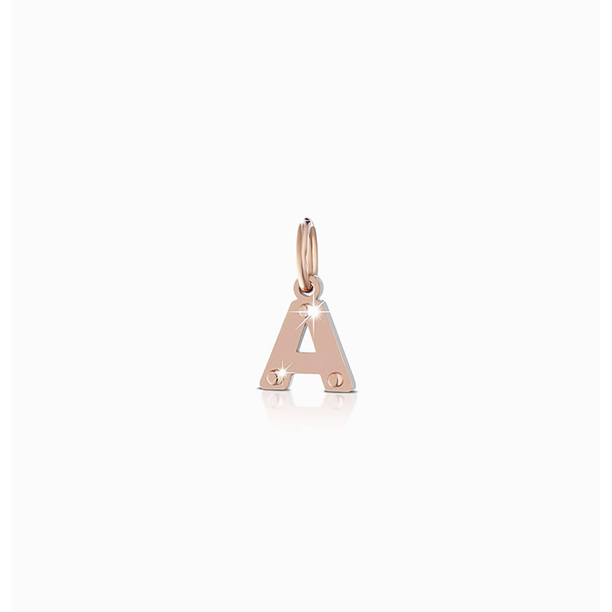 Ciondolo Lebebé Lockyourlove Lettera A Oro Rosa 9 Kt e Argento Con Cordino Bianco