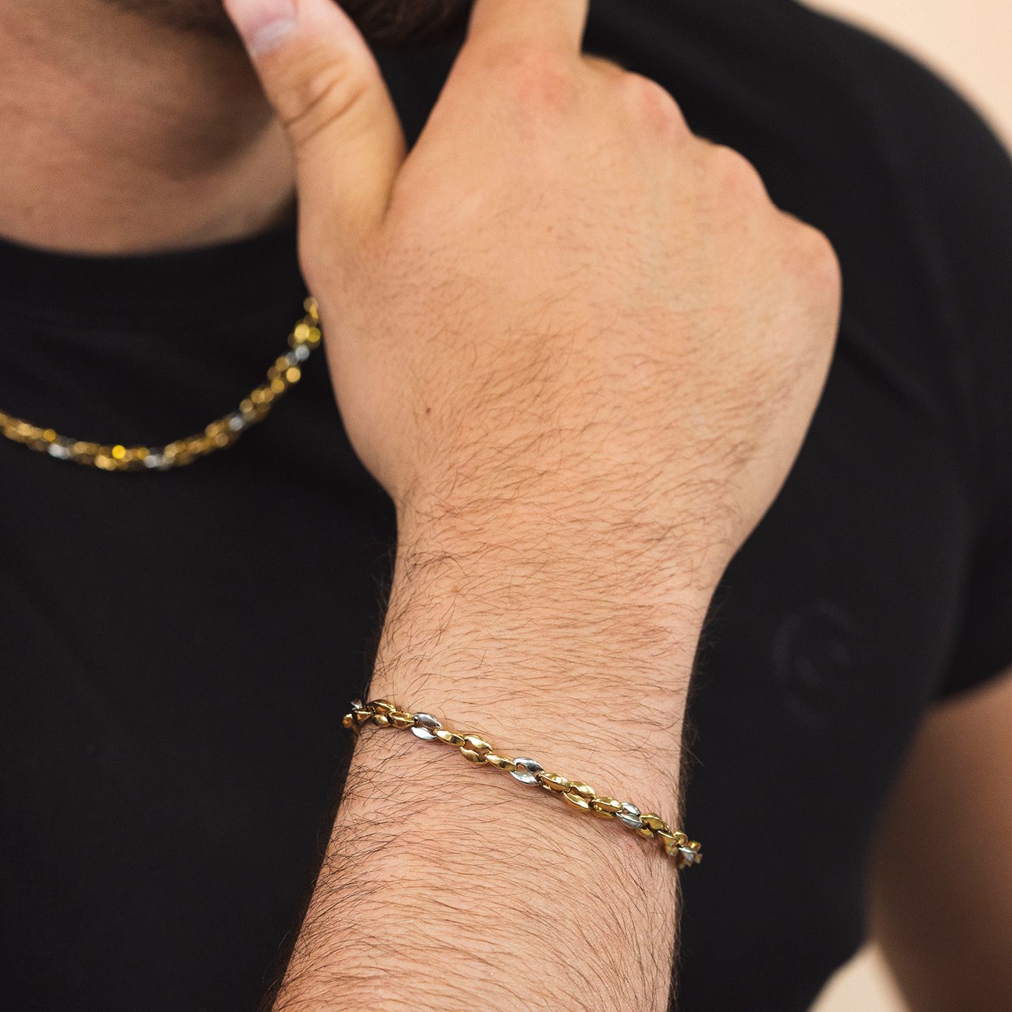 Bracciale Boccadamo Man Acciaio Pvd Oro Maglia Marinara
