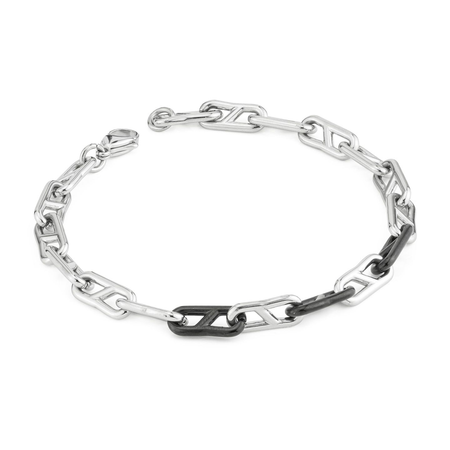 Bracciale Boccadamo Man Acciaio Pvd Nero Catena Maglia D'Ancora