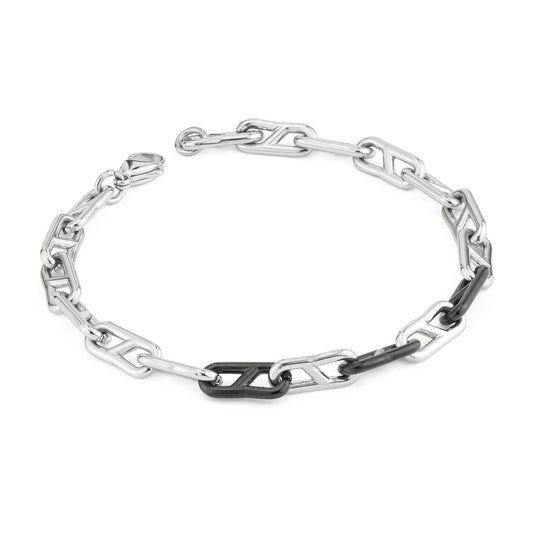 Bracciale Boccadamo Man Acciaio Pvd Nero Catena Maglia D'Ancora