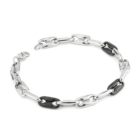 Bracciale Boccadamo Man Acciaio Pvd Nero Catena Maglia Marinara