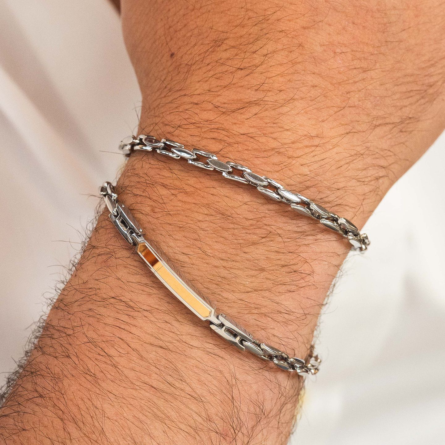 Bracciale Boccadamo Man Acciaio Catena Maglia Squadrata