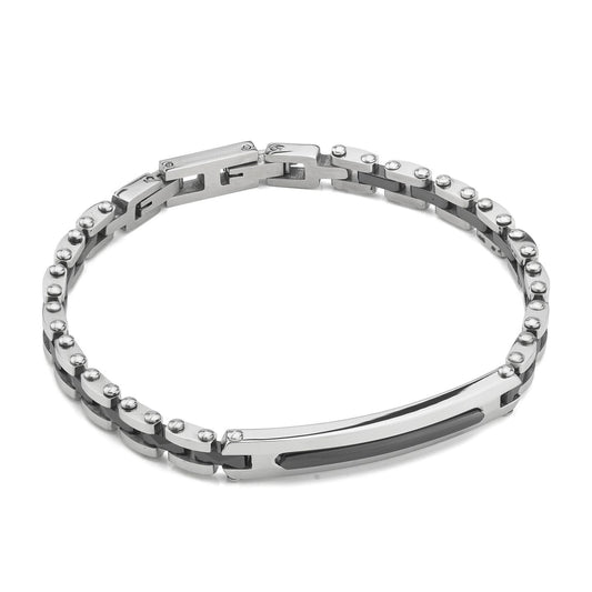 Bracciale Boccadamo Man Acciaio Inserti Pvd Nero