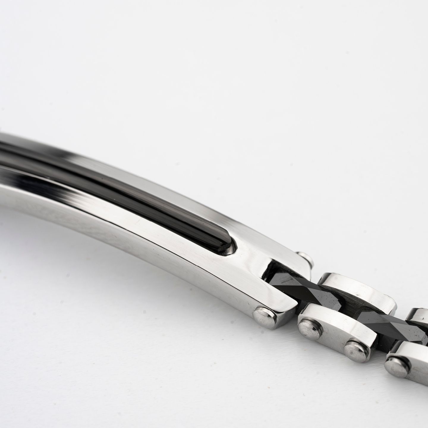 Bracciale Boccadamo Man Acciaio Inserti Pvd Nero