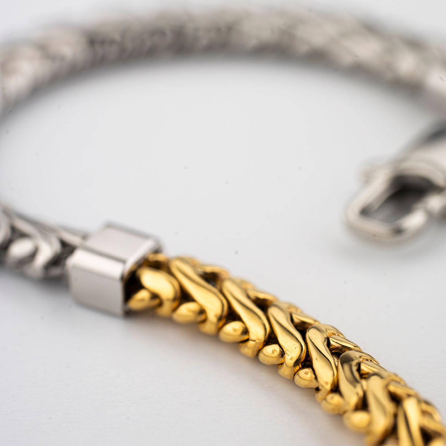 Bracciale Boccadamo Man Acciaio Maglia Spiga Parte Centrale Pvd Oro