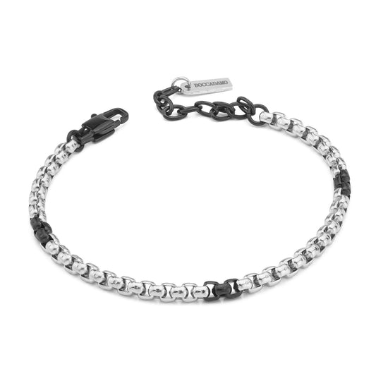 Bracciale Boccadamo Man Maglia Rolò Acciaio Pvd Nero