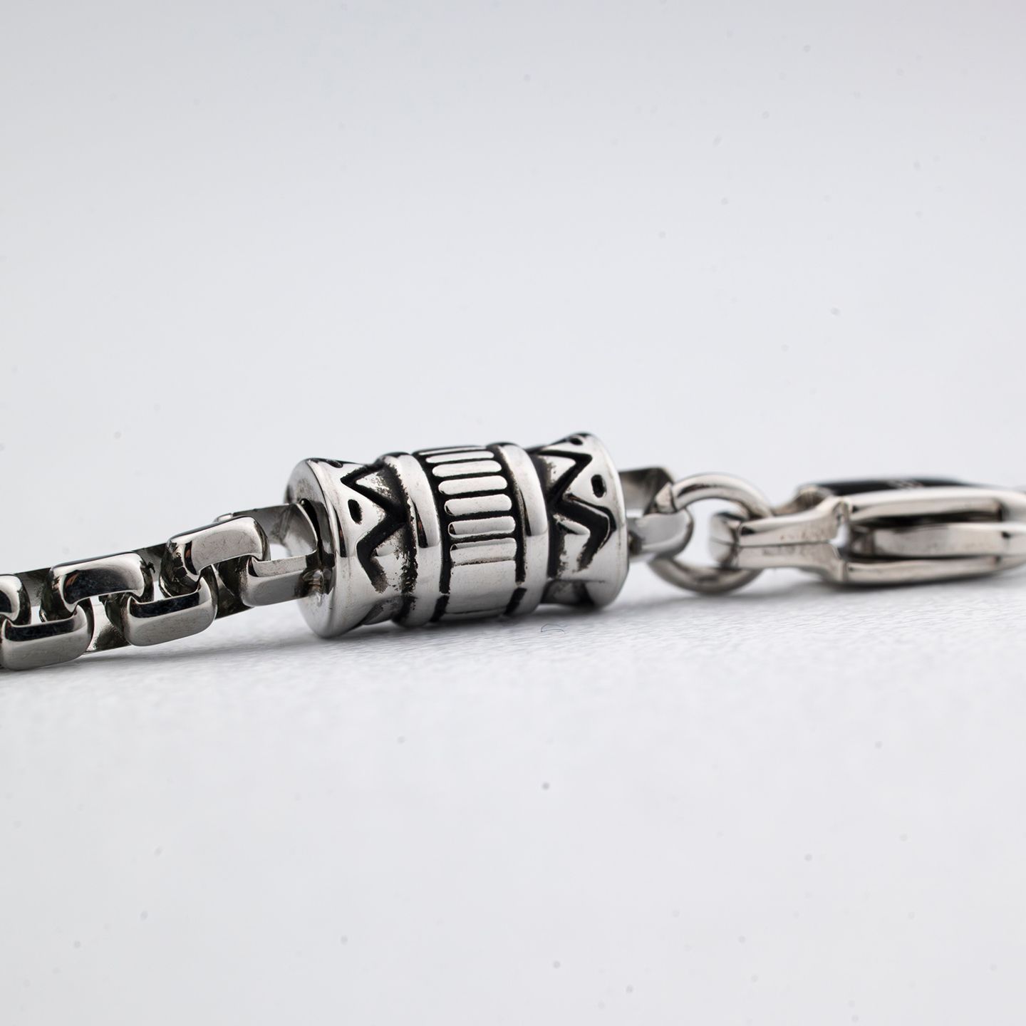 Bracciale Boccadamo Man Acciaio Maglia Rolò Quadrata Barilotto Acciaio Pvd Nero