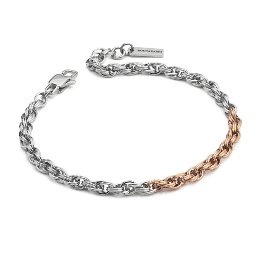 Bracciale Boccadamo Man Maglia Torchon Acciaio Pvd Oro Rosa