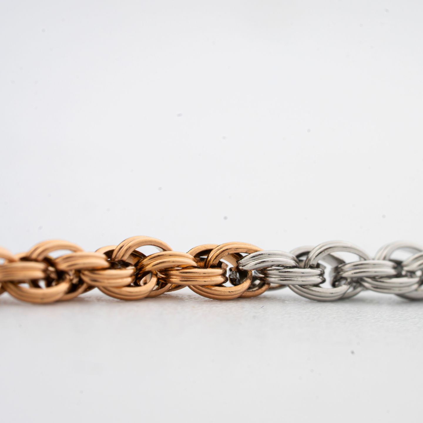 Bracciale Boccadamo Man Maglia Torchon Acciaio Pvd Oro Rosa