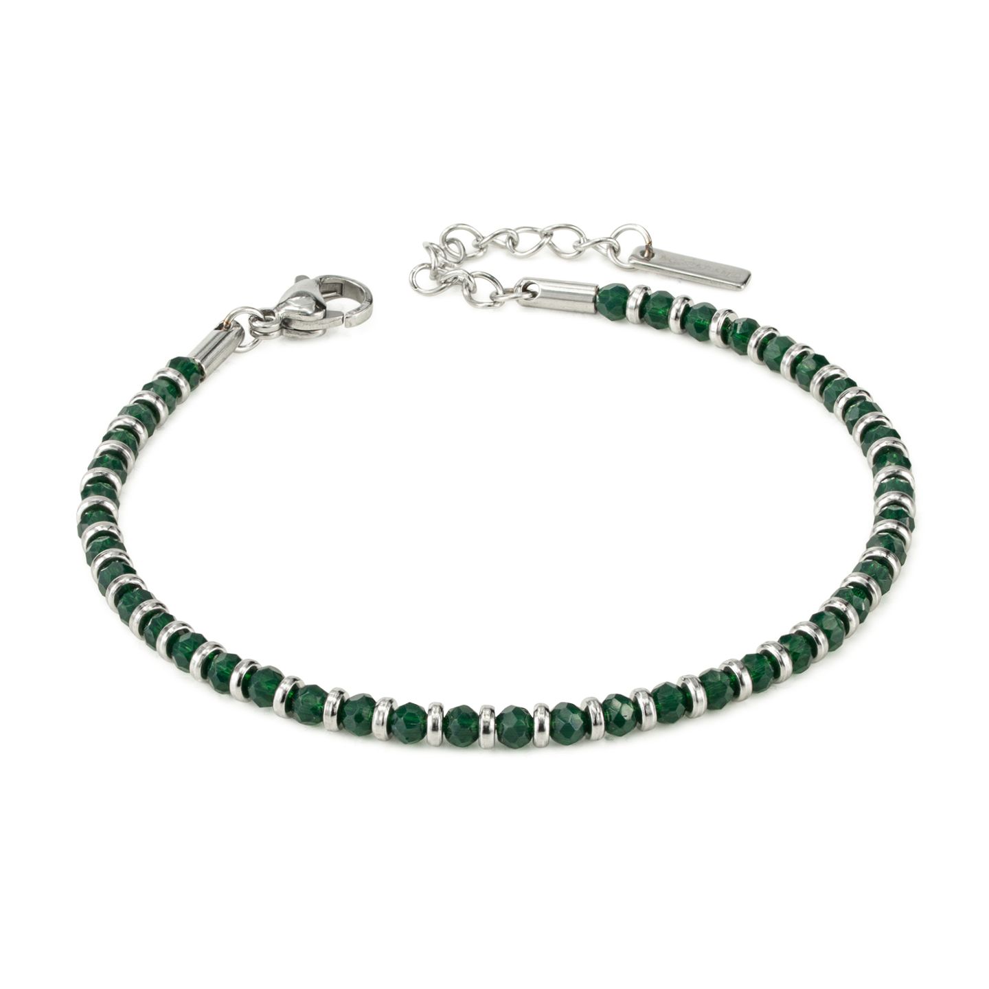 Bracciale Boccadamo Man Acciaio Sferette Ematite Verde