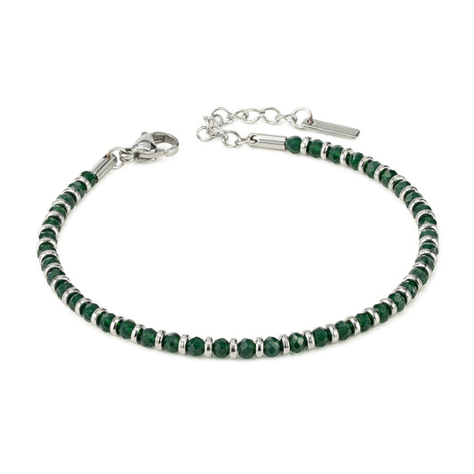 Bracciale Boccadamo Man Acciaio Sferette Ematite Verde