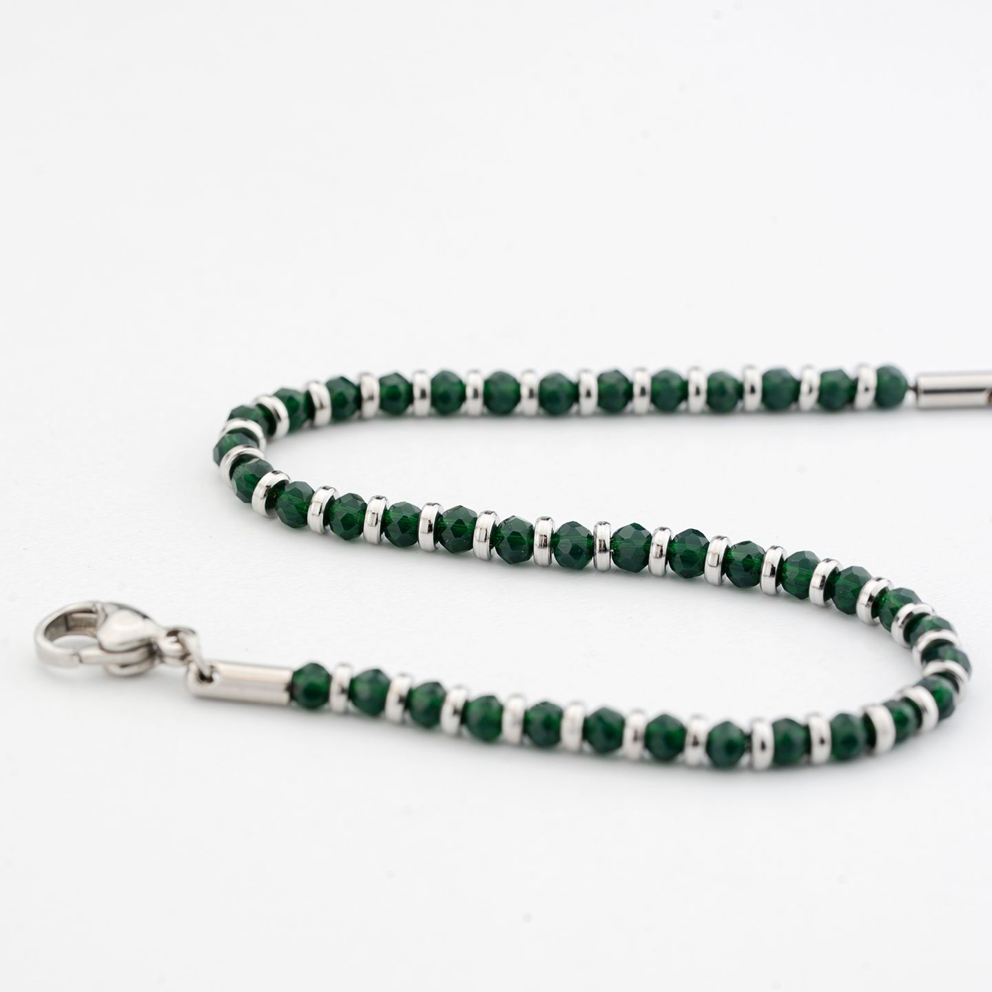 Bracciale Boccadamo Man Acciaio Sferette Ematite Verde