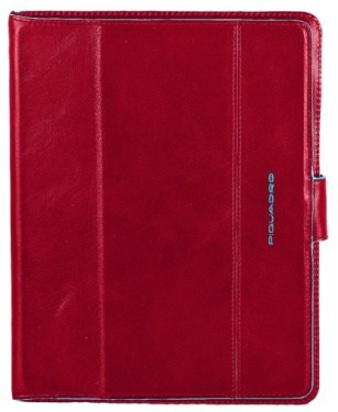 Porta Ipad 2 Piquadro Blue Square Custodia In Pelle Rossa