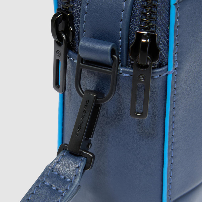 Pochette Piquadro Uomo Due Scomparti Polsiera Pelle Blu