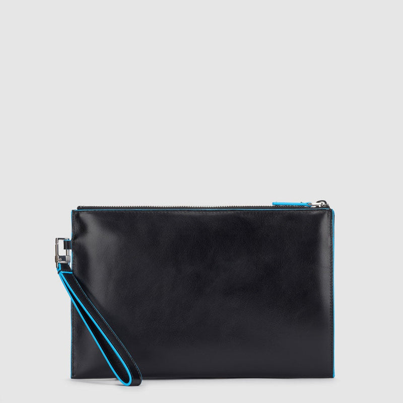 Pochette Piquadro Sottile Porta Ipad Mini Manico Removibile Pelle Nera