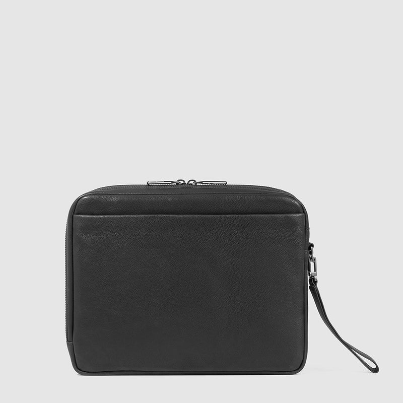 Pochette Piquadro Uomo Da Polso In Pelle Nera