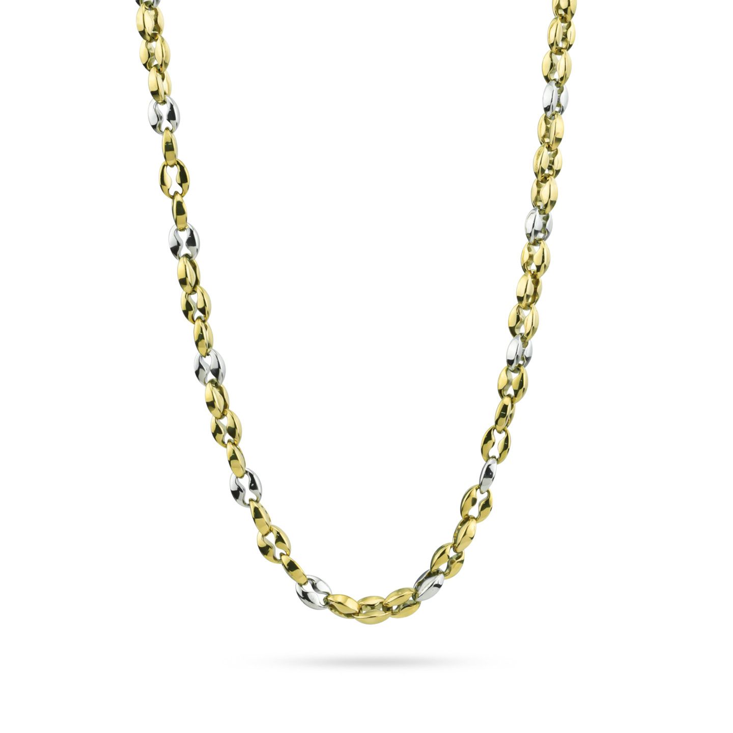 Collana Boccadamo Man Acciaio Pvd Oro Maglia Marinara Bicolore