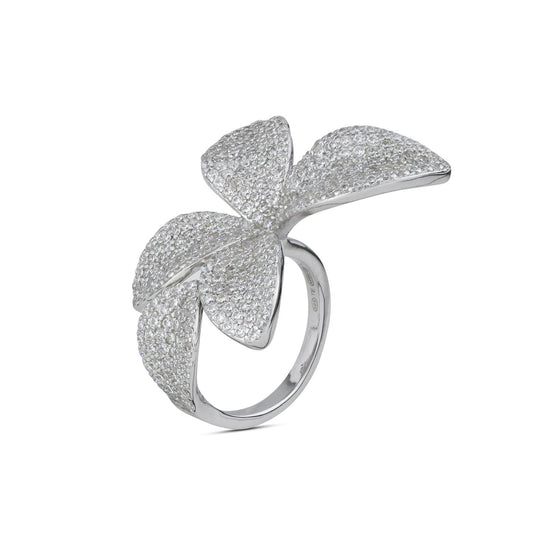 Anello Regolabile Boccadamo Sophie Argento Fiore e Zirconi