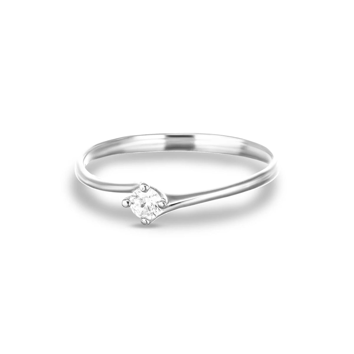 Anello Dana Endless Love Solitario Valentino Oro Bianco 9 Kt con Zircone - Misura 12
