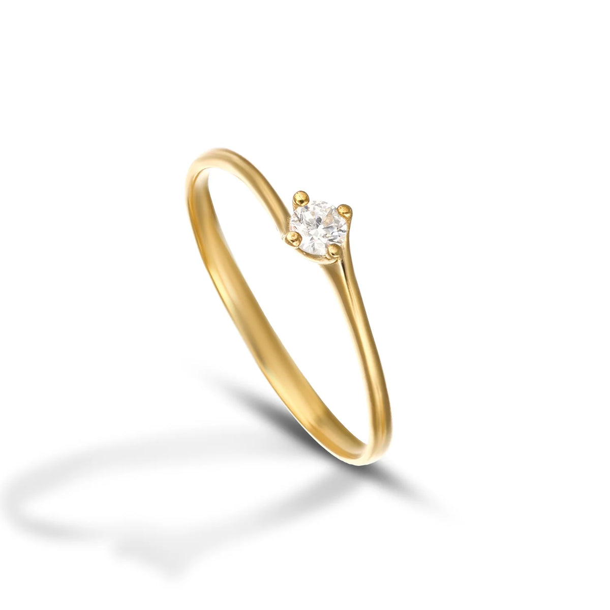 Anello Dana Endless Love Solitario Valentino Oro Giallo 9 Kt con Zircone - Misura 16
