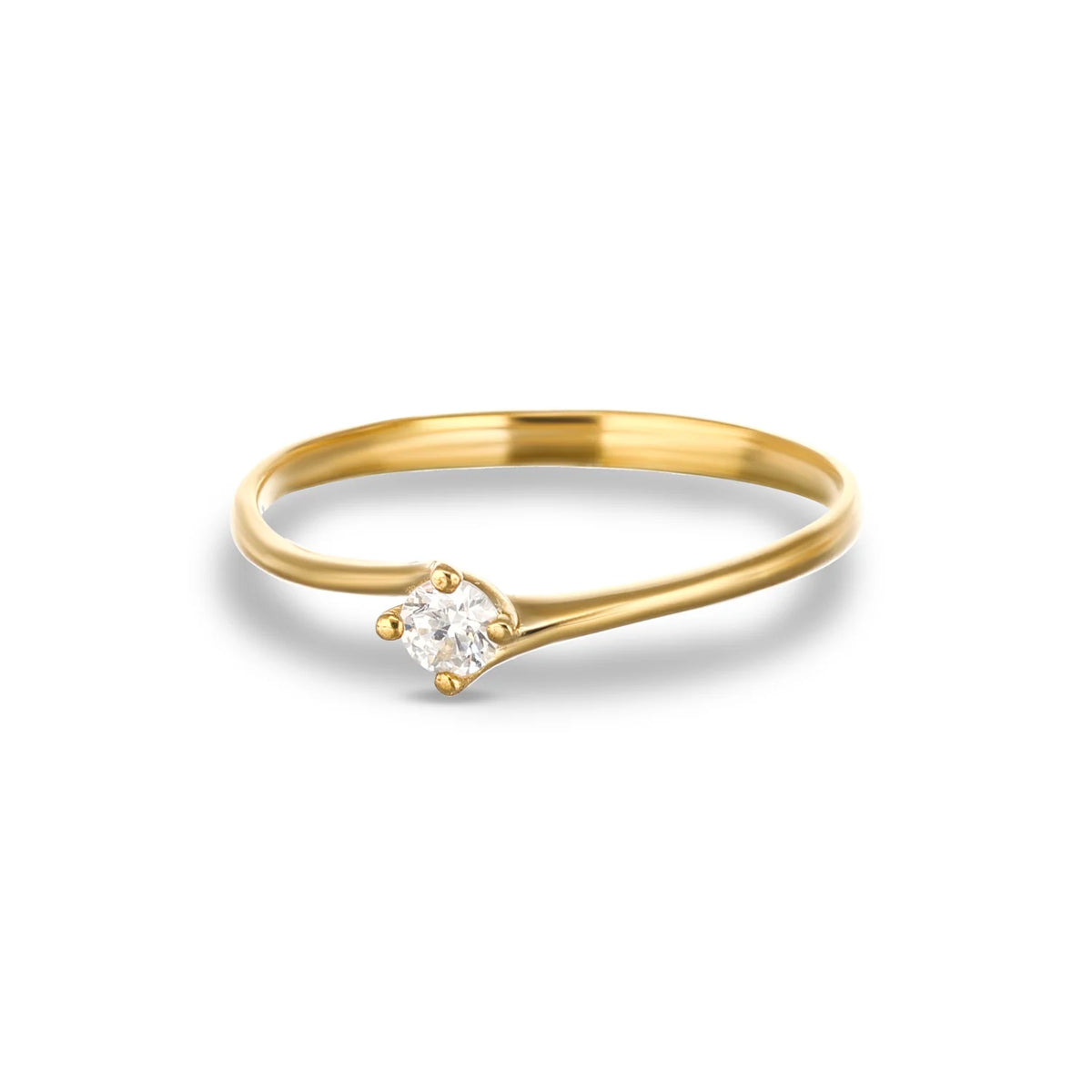 Anello Dana Endless Love Solitario Valentino Oro Giallo 9 Kt con Zircone - Misura 16