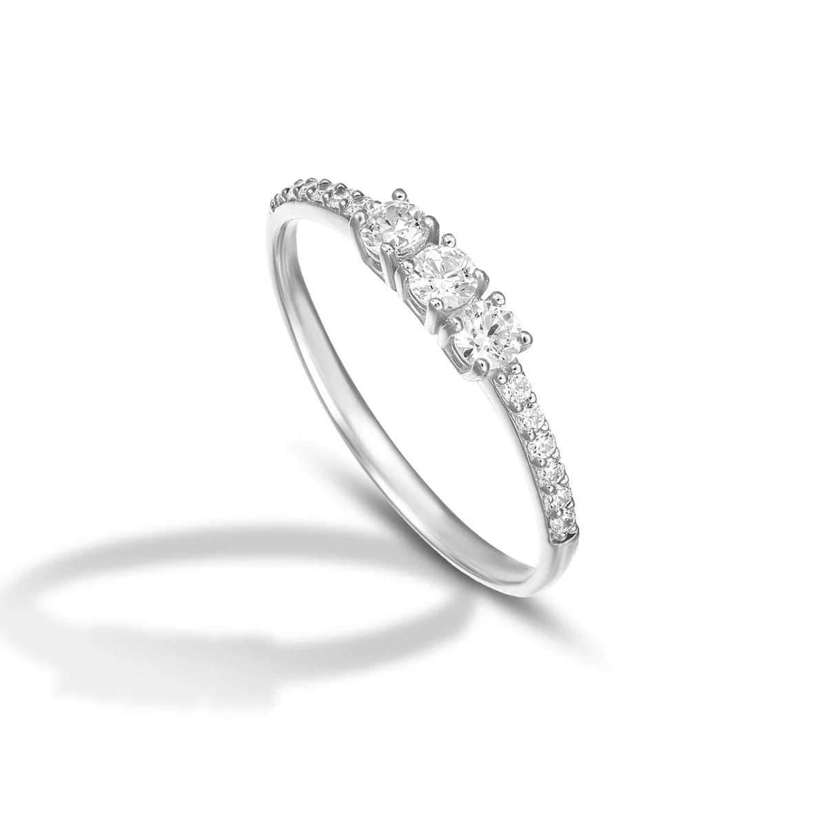 Anello Dana Endless Love Oro Bianco 9 Kt trilogy Con Zirconi Anche Sulla Verga - Misura 16