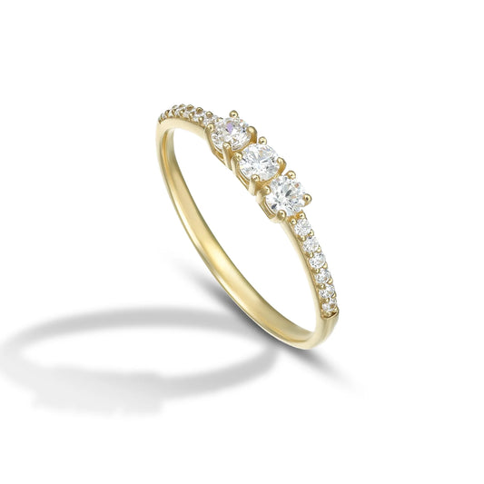 Anello Dana Endless Love Oro Giallo 9 Kt trilogy Con Zirconi Anche Sulla Verga - Misura 14