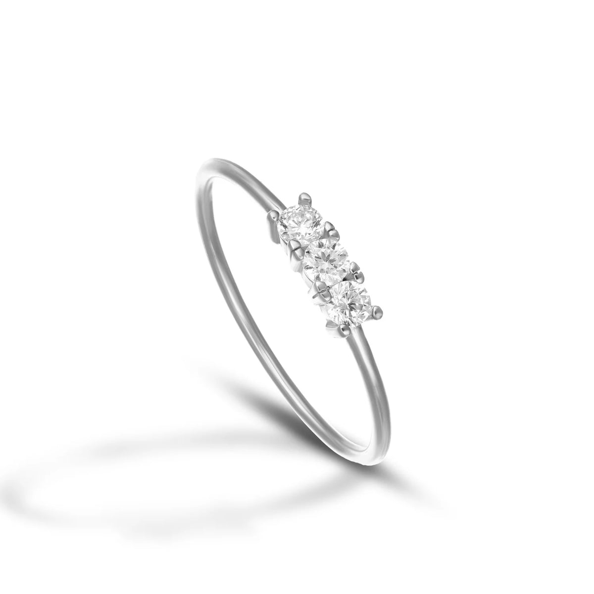 Anello Dana Endless Love Oro Bianco 9 K Trilogy Con Zirconi - Misura 14