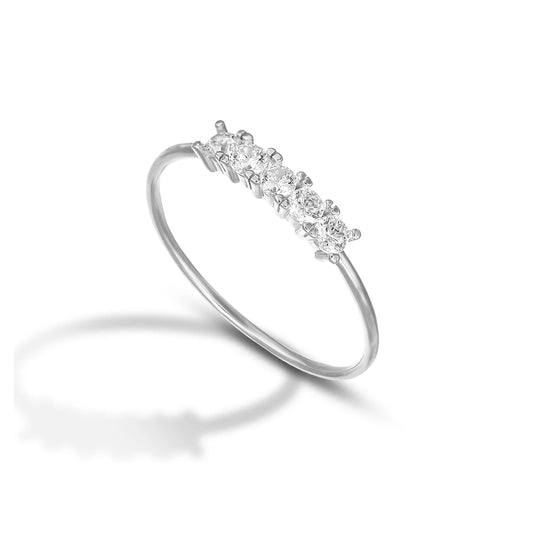 Anello Dana Harmonia Ob 9 Kt.veretta A 5 Zirconi - Misura 14