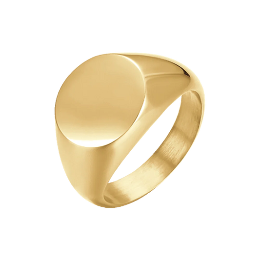 Anello Luca Barra Chevalier Tondo Pvd Oro - Misura 12