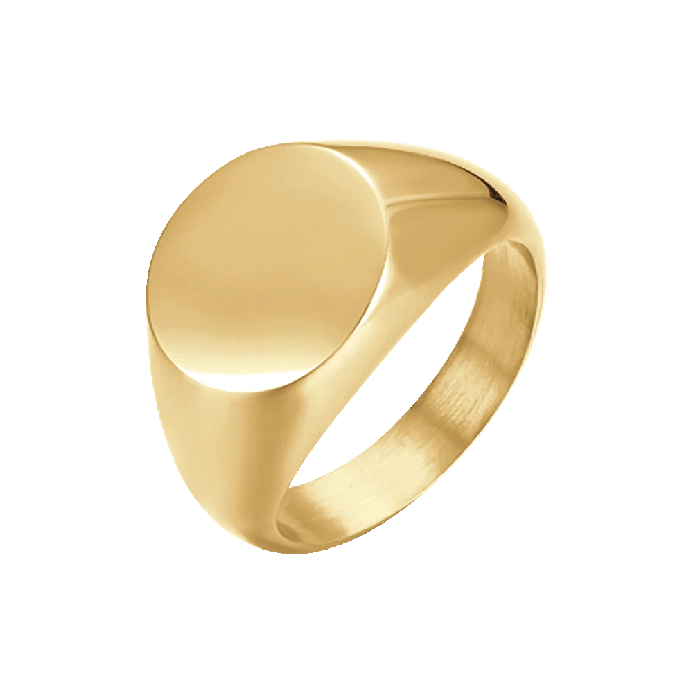 Anello Luca Barra Chevalier Tondo Pvd Oro - Misura 8